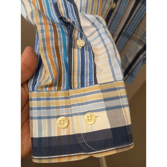 Bullock And Jones Mens Striped Button‎ Down Long Sleeve Shirt Size M - Picture 7 of 11